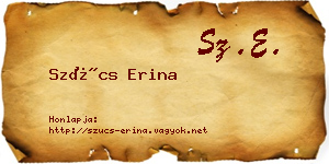Szűcs Erina névjegykártya